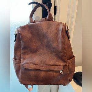 Brown high quality leather backpack/purse